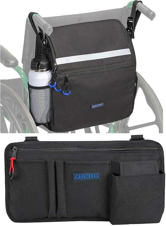 ZHCHG Wheelchair Bag with Cup Holder, Wheelchair