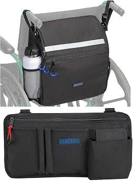 ZHCHG Wheelchair Bag with Cup Holder, Wheelchair Accessories, Ideal Gift for Mothers Day & Fathers Day