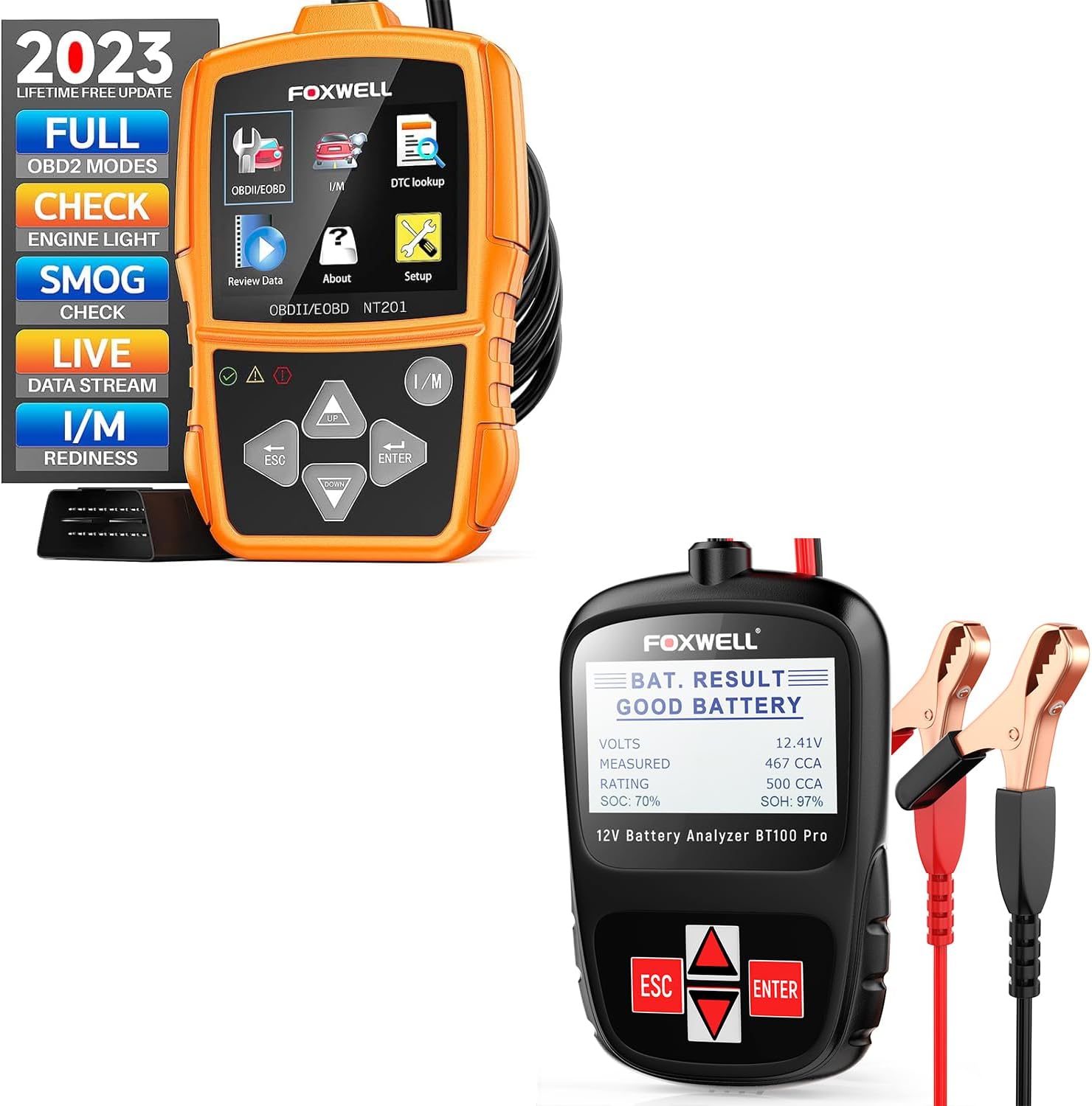 FOXWELL Car Battery Tester Analyzer BT100 Pro 12V