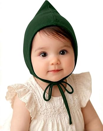Bidadary Newborn Baby Bonnet Hat 0-12 Months Cotton Infant Hospital Hat Baby Sleep Hat Chin Strap Beanie for Spring Summer