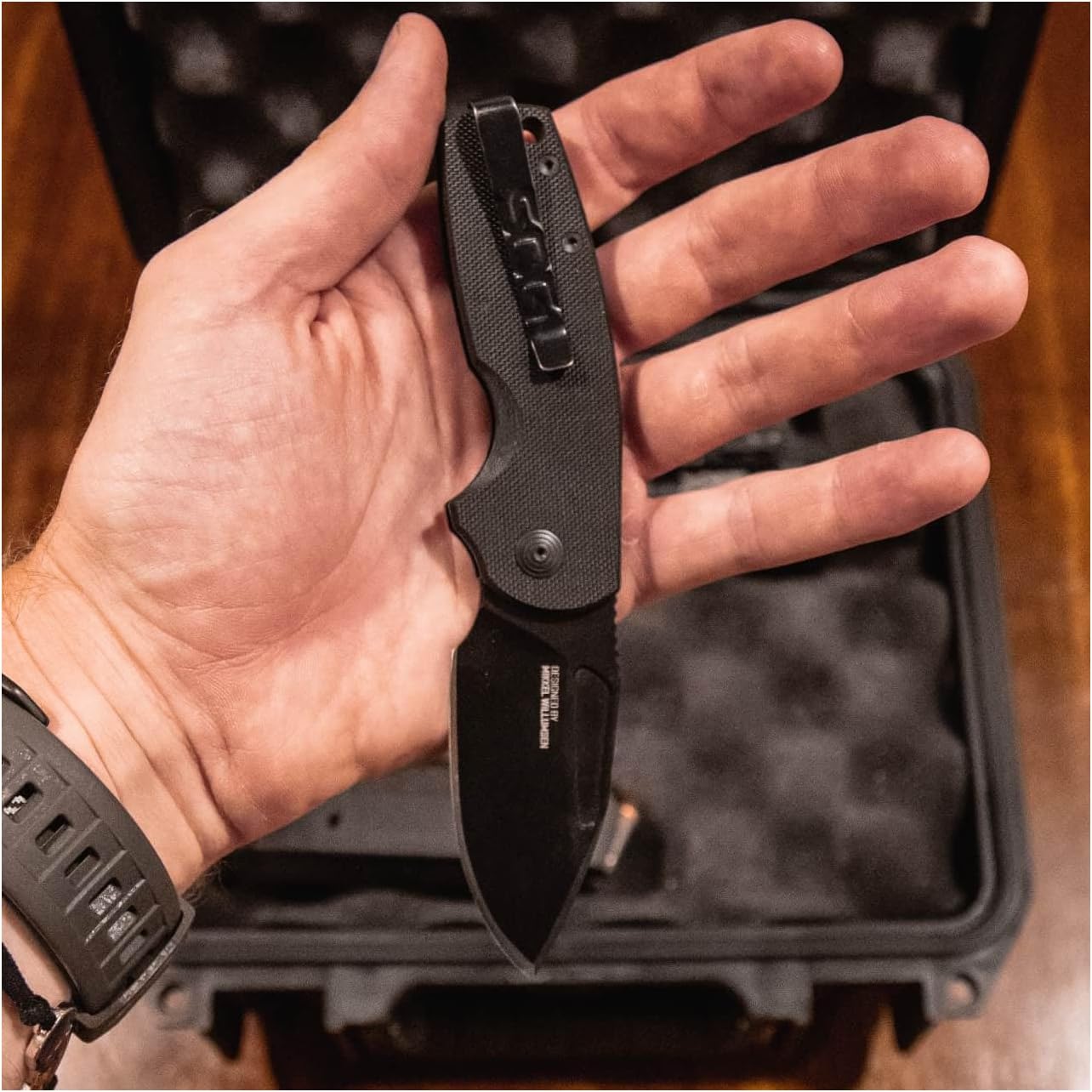 SOG Stout SJ Everyday Carry Portable Outdoor Camping Folding Knife | Ambidextrous Carry | CRYO D2 Steel Blade | Slip Joint