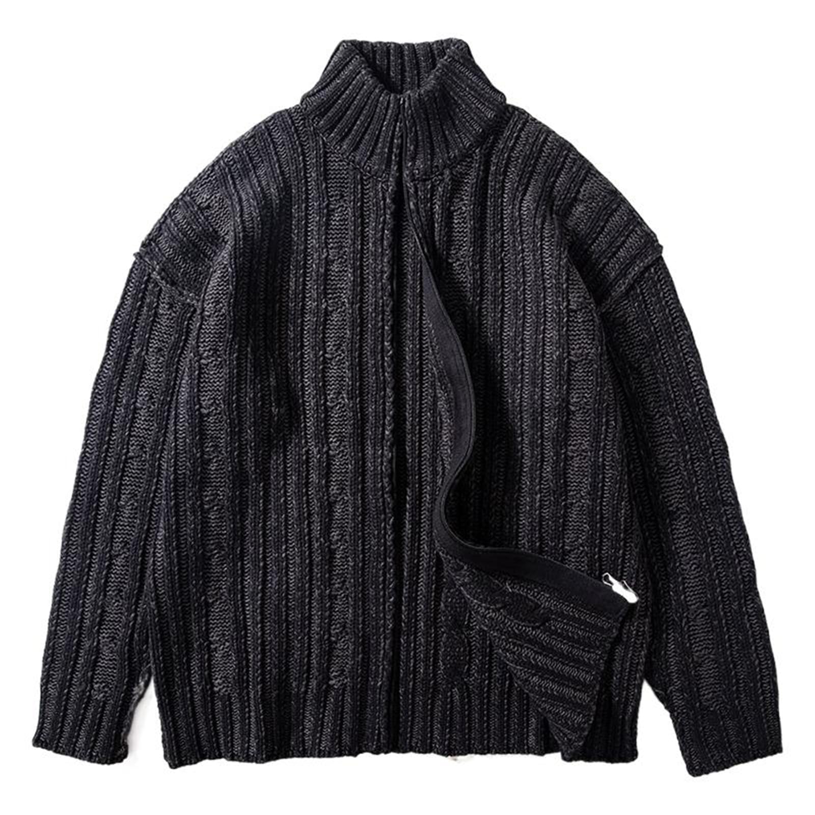 Męski sweter z dzianiny jesienno-zimowy ciepły luźny codzienny codzienny sweter z długim rękawem swetry płaszcze