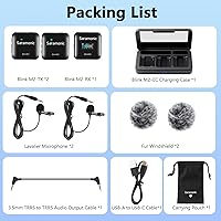 Vista 9 de Saramonic Blink M2 - Micrófono inalámbrico Lavalier para cámaras, grabación integrada, rango de 656 pies, duración de la batería de 12 horas