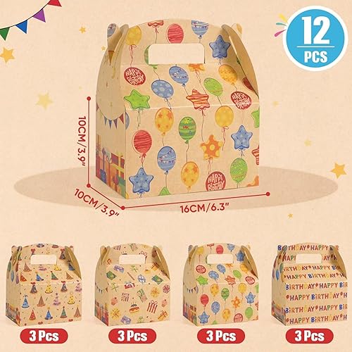 Miniatura 64 de WERNNSAI Paquete de 12 cajas de fiesta de dinosaurios, decoraciones de cumpleaños de dinosaurios, cajas de recuerdo de fiesta de dinosaurios