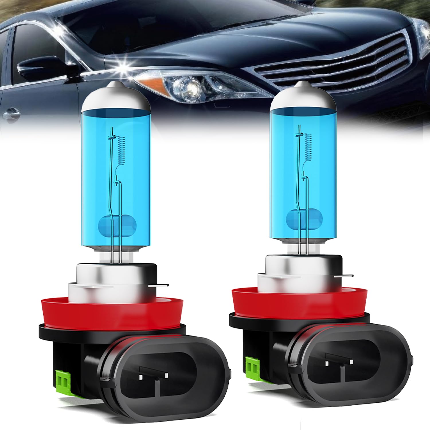 Fog Light Bulbs Compatible With Hyundai Azera 2011-2014, H11 Fog Lights Halogen Light Bulb, Super Bright 6000K White, Plug and Play, Pack of 2