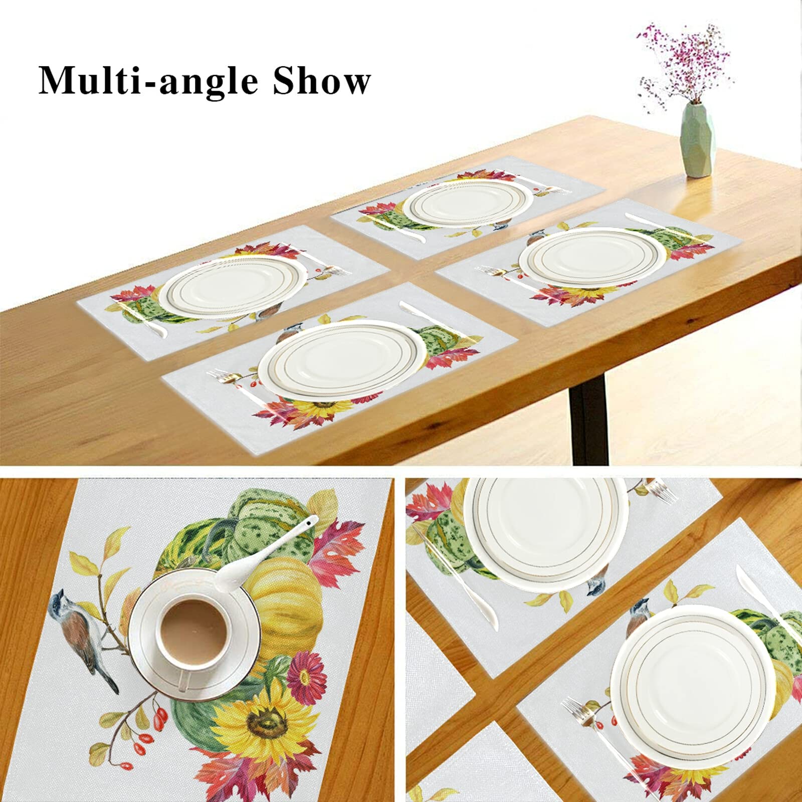 Set De Table - Citrouille - Automne - Feuilles - 45x30 Cm