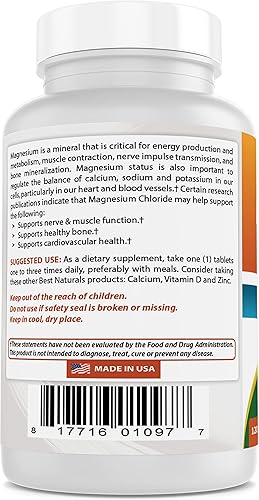 Miniatura 6 de Best Naturals Cloruro de Magnesio 520 mg 120 Comprimidos