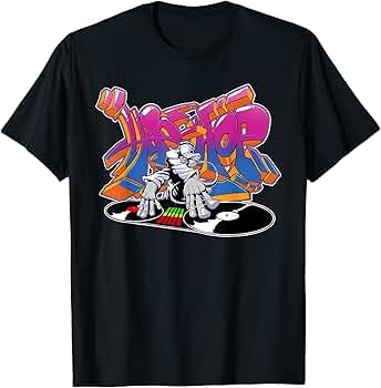 Amazon.com: Old School 80s HipHop DJ Graffiti T-Shirt