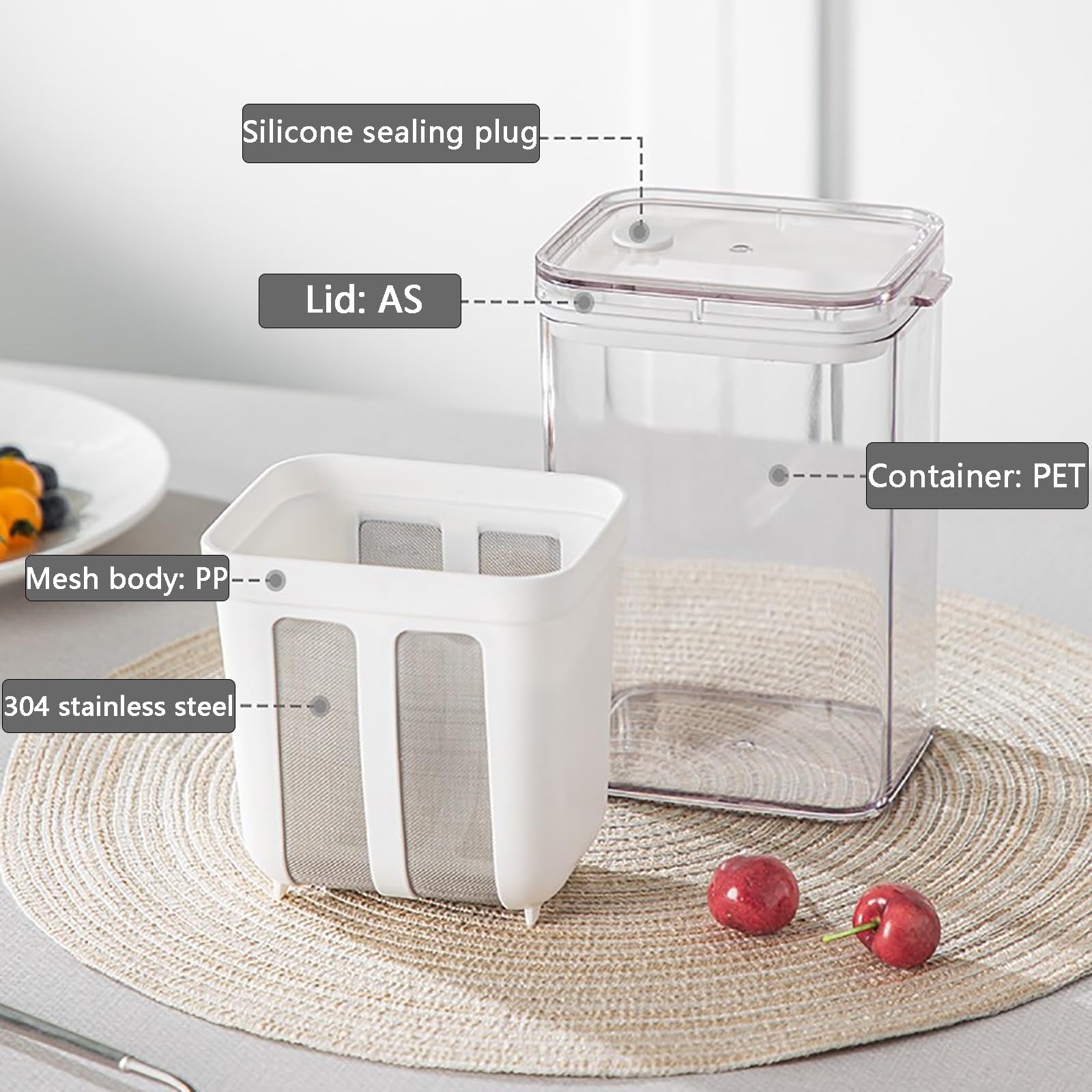 Filtro per Yogurt Greco, Separatore di Yogurt, Sicuro e Riutilizzabile, Facile da Pulire, Filtrazione Naturale, Regalo Ideale per Il Benessere di Uomini e Donne(Large)