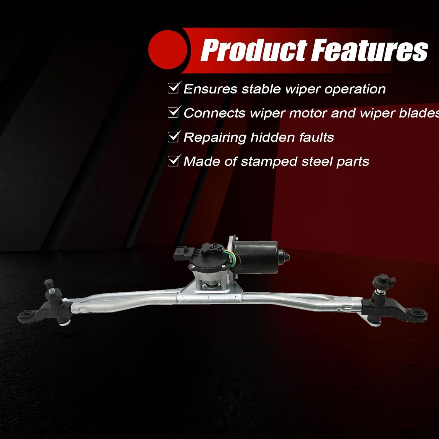 FZJDSD Front Windshield Wiper Motor and Linkage Compatible with Jeep Wrangler 3.6L V6 - Gas 2007-2017 Wrangler JK 3.6L V6 - Gas 2018 Replace 55077859AC 55077859AD 68002388AB