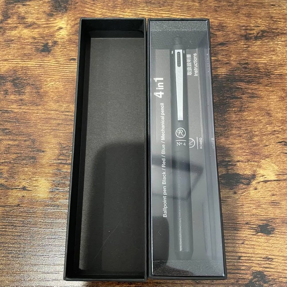 黒いボールペン No.4 ロメオNo.4】4in1 多機能ペンをレビュー レザーグリップ 伊東屋