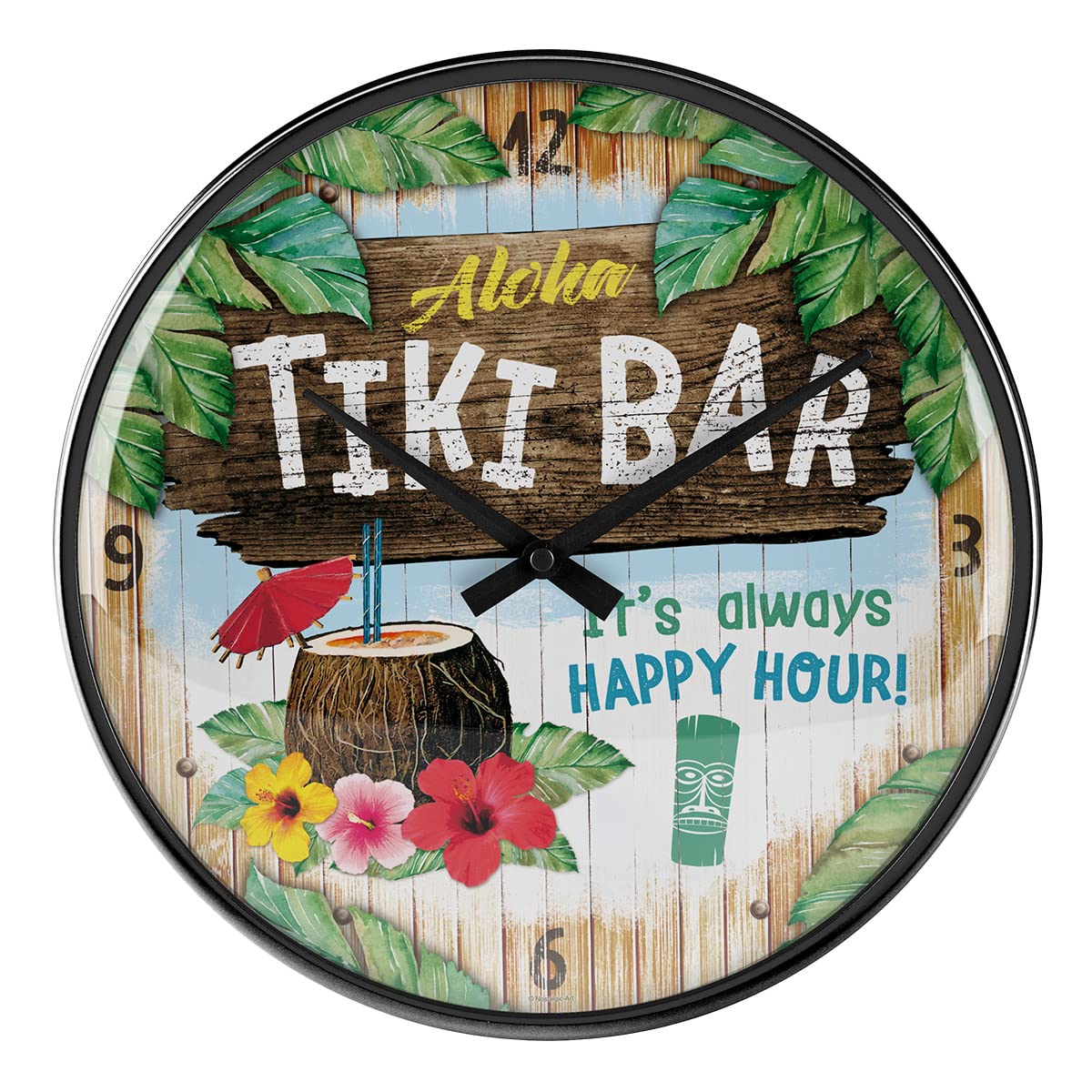 Nostalgic-Art Tiki Bar Wall Clock Colorful 31cm Retro Wall Clock ...