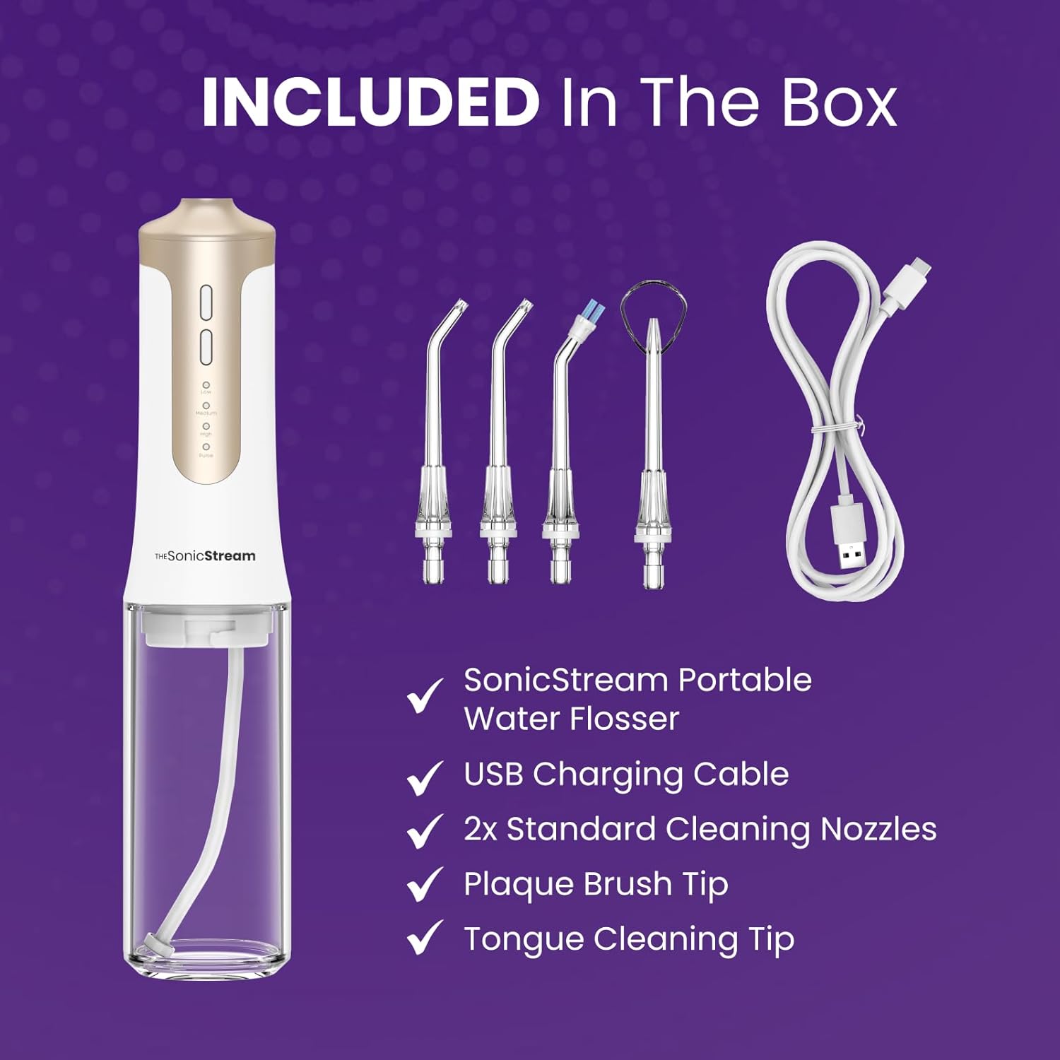 Cordless Water Flosser with 3 Cleaning Modes & 3 Tips for Improved Oral Hygiene