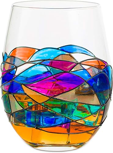 Miniatura 8 de Juego de decantadores artesanales de whisky y vino pintados a mano, diseño de vitrales renacentistas de Barcelona, regalo único para el día de la