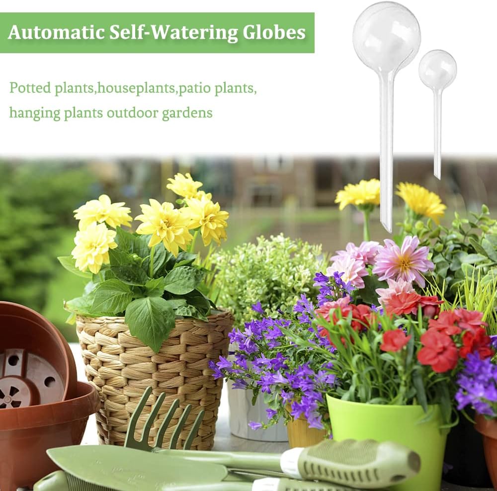 14 Pcs Plant Clear Watering Bulbs,Plastic Automatic Self-Watering Globes,Garden Water Device Watering Bulbs for Plant Flower Indoor Outdoor image 4