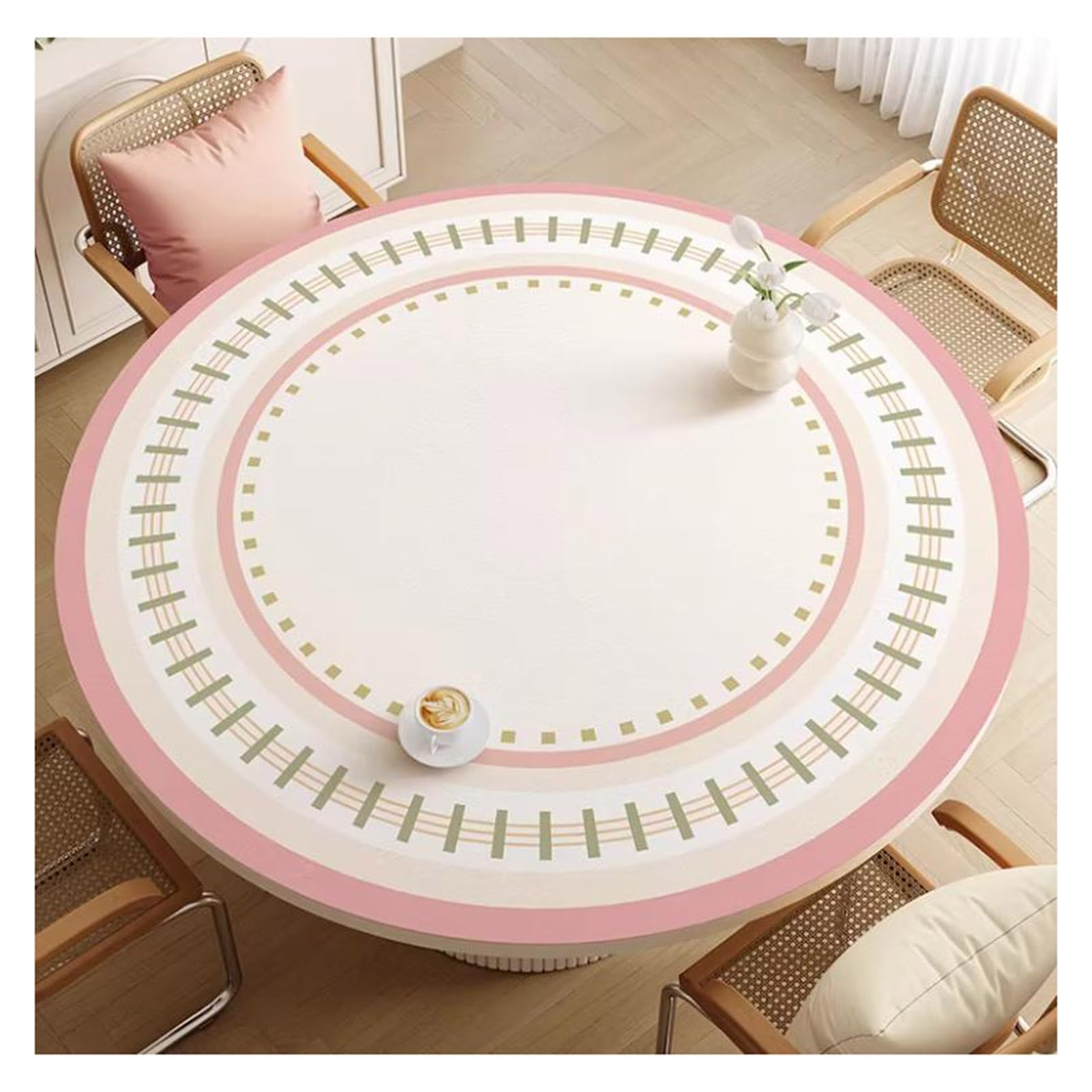 Protection de table en cuir à motif floral imperméable, résistant à la chaleur, 80 cm