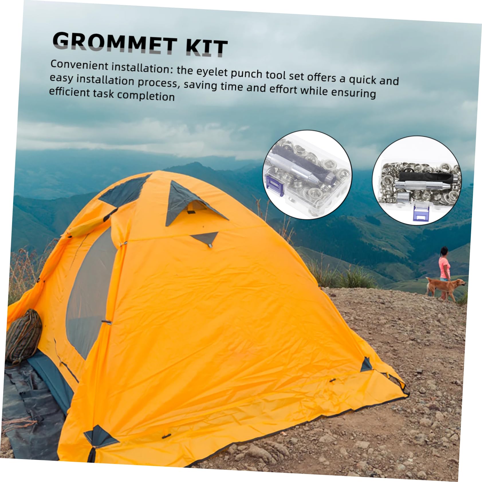 Kit Installazione Occhielli Passacavo 100 Set Argento Ferro | Fissaggio Rapido, Uso Versatile, Confezione Portatile 100 Pezzi per Cantieri e Attività Outdoor