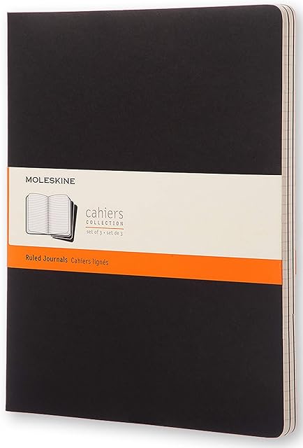 Moleskine Cahier Black XXL Ruled Journal [set of 3]
