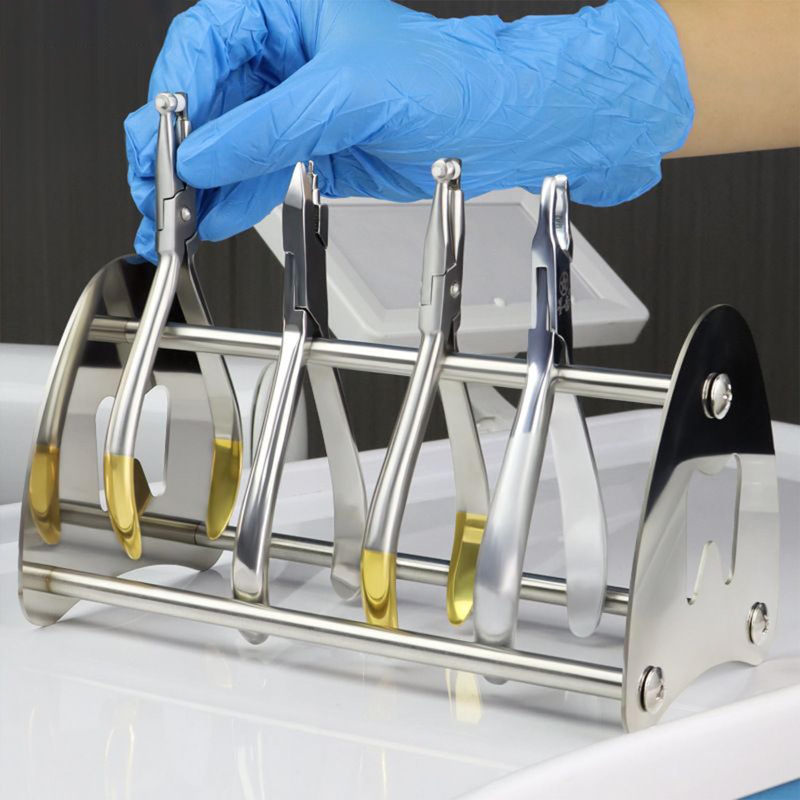 Soporte Para Alicates De Ortodoncia Porta Instrumentos Profesional Organizador De Acero Inoxidable Para Dentista Laboratorio