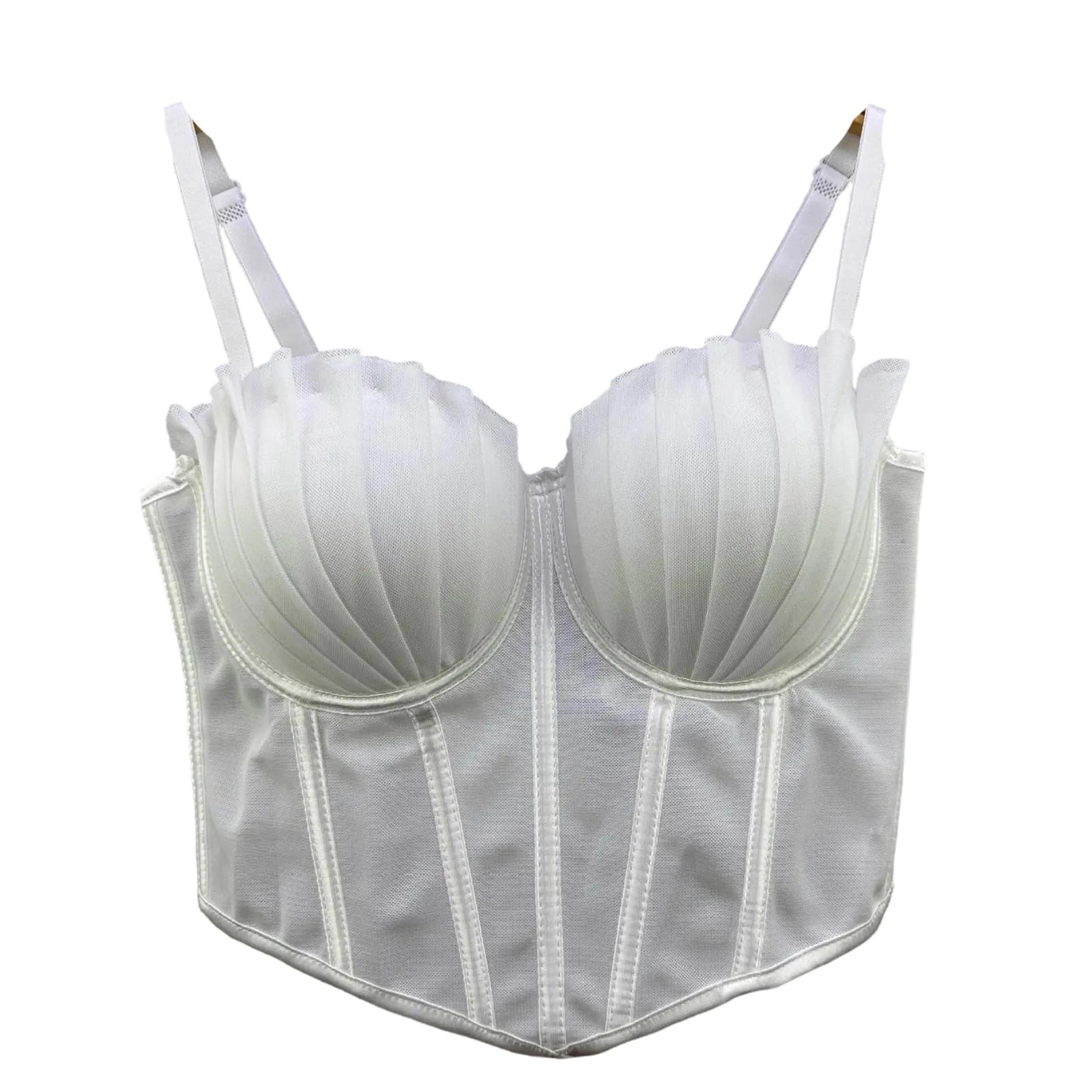 Yeuyyben Corsetto da donna crop top senza maniche moda party club palcoscenico performance slim fit bustier canotta
