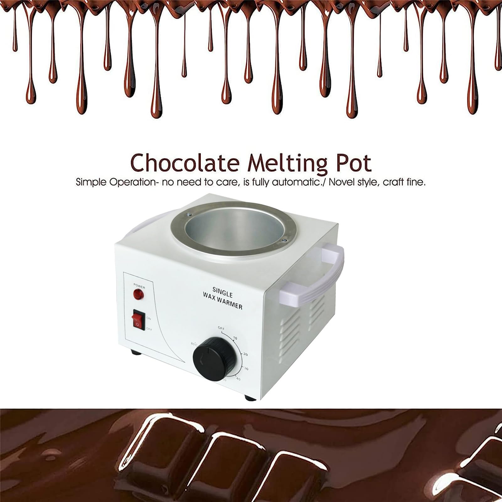 CUSMA Macchina per Temperare Il Cioccolato, Fondente Elettrico Professionale Scalda Fonduta per Cioccolato, Caramelle, Burro, Formaggio, Fragole