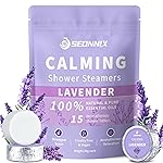 SEONNIX Shower Steamers Aromatherapy 15 Pack, Stress Relief & Self Care - Lavender Shower Bombs with Natural Essential Oil, Home Spa Shower Travel Essentials, Relaxation Birthday Gifts for Women & Men