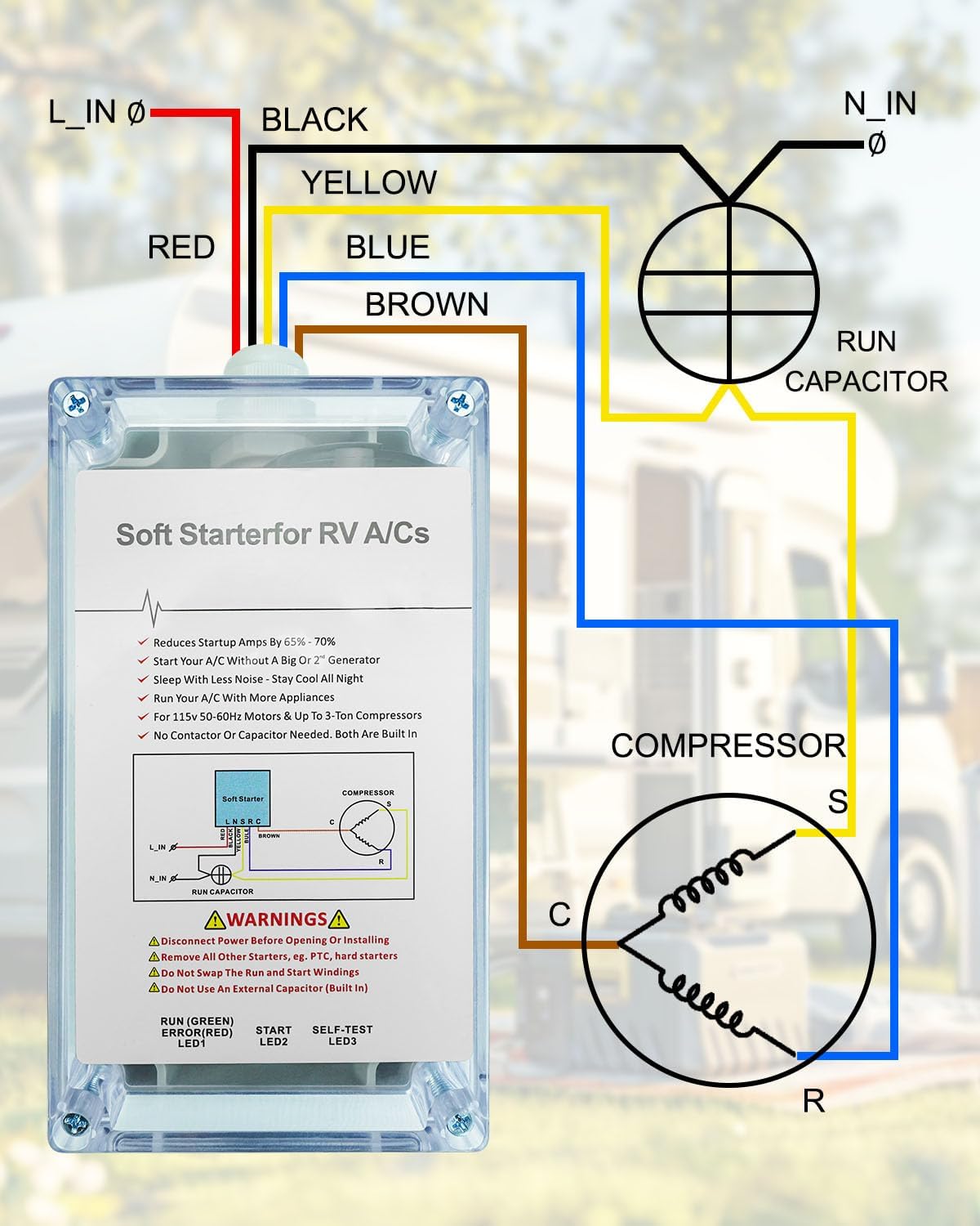 Soft Start for RV Air Conditioner, Soft Air Conditioning Starter, Easily Start A/C And Appliances On RV Power With Small Generator
