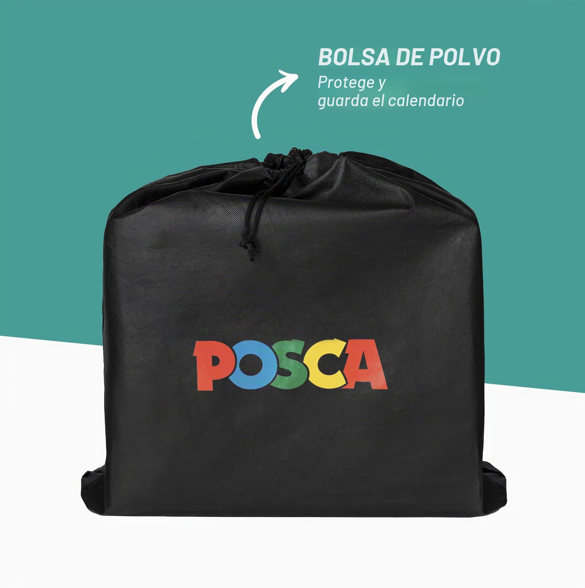POSCA - Calendario de Adviento 2025 con 24 productos de papelería, papelería escolar, trabajos creativos - Ideas de regalo con cosas para la escuela, rotuladores de punta gruesa y fina, ceras de cera