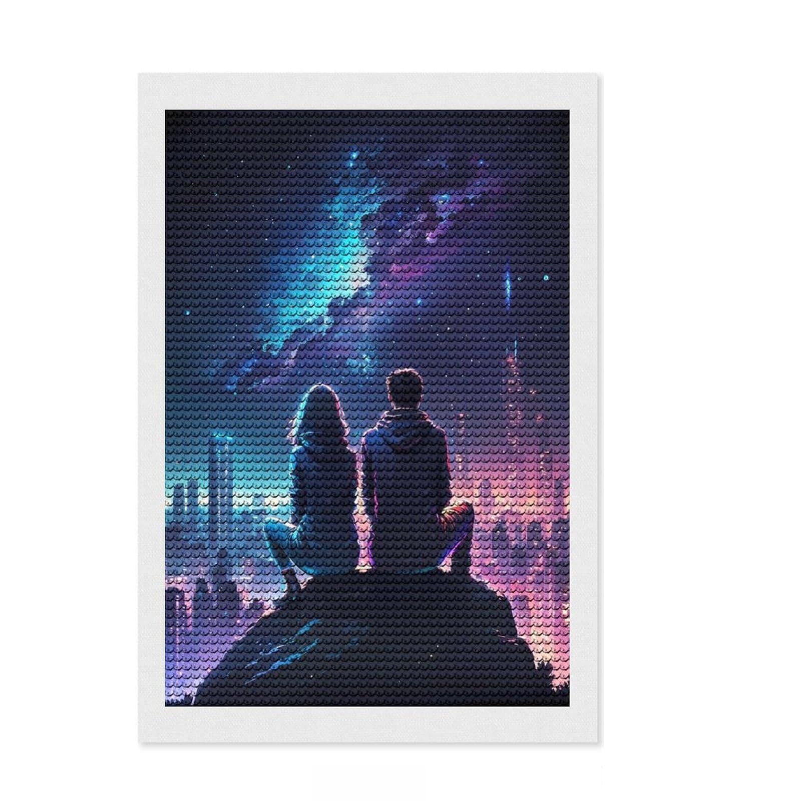 Junmoney The Nightlife of Love Diamond Art Kit 8"x12", for Women, Full Kit Included, Boho Decor, Birthday Gift, Creative Leisure Activity