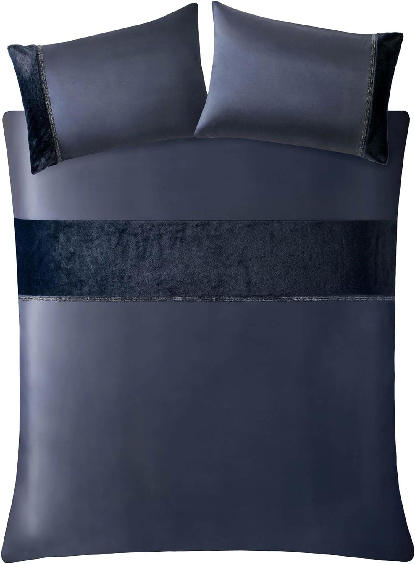 Rita Ora Home Sylvie Indigo Blue Satin Bedding Range (Double Duvet Cover 200cmx 200cm)
