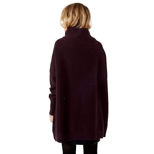 Free People Women's Ottoman Slouchy Tunic, Black Raisin, S