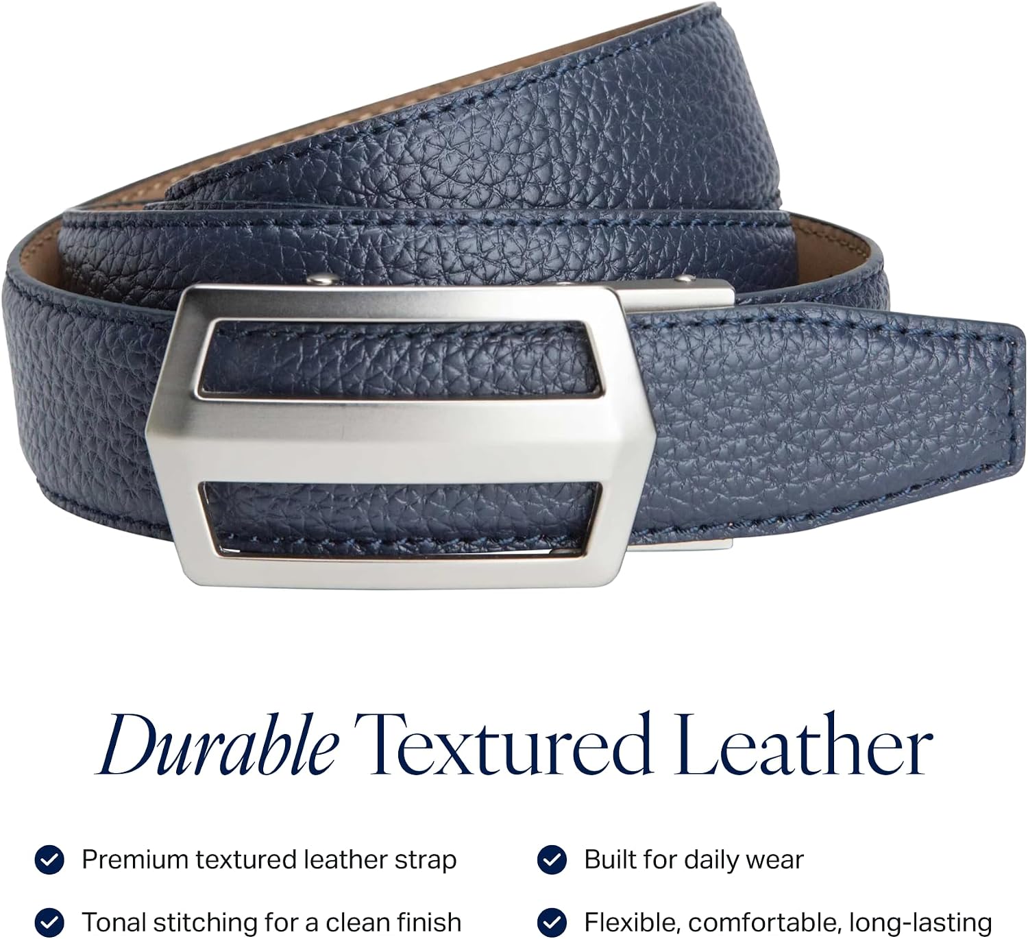 Nexbelt Men's Classic Golf Ratchet Belt – Adjustable Leather Strap – Stylish for Golf and Casual Wear (Fits up to 45")
