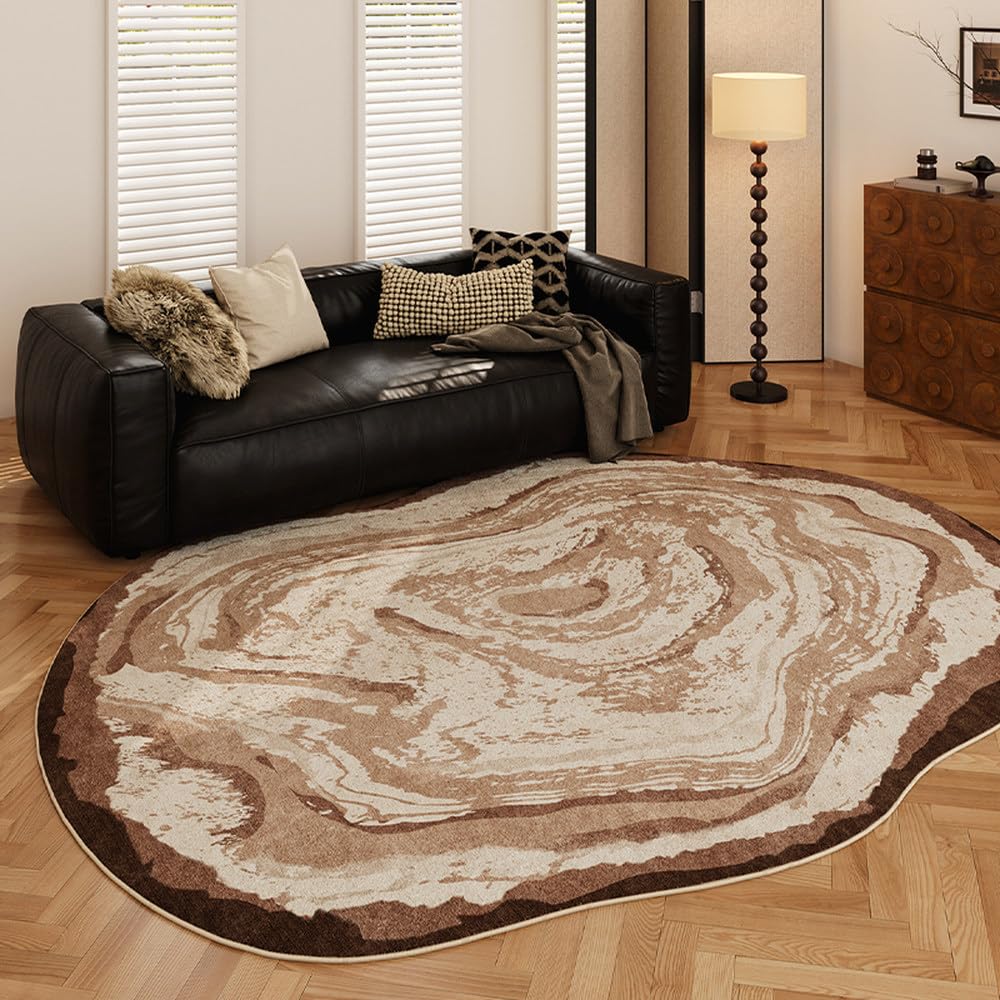 Tapis de chambre rétro irrégulier 160x230 cm grand format moelleux
