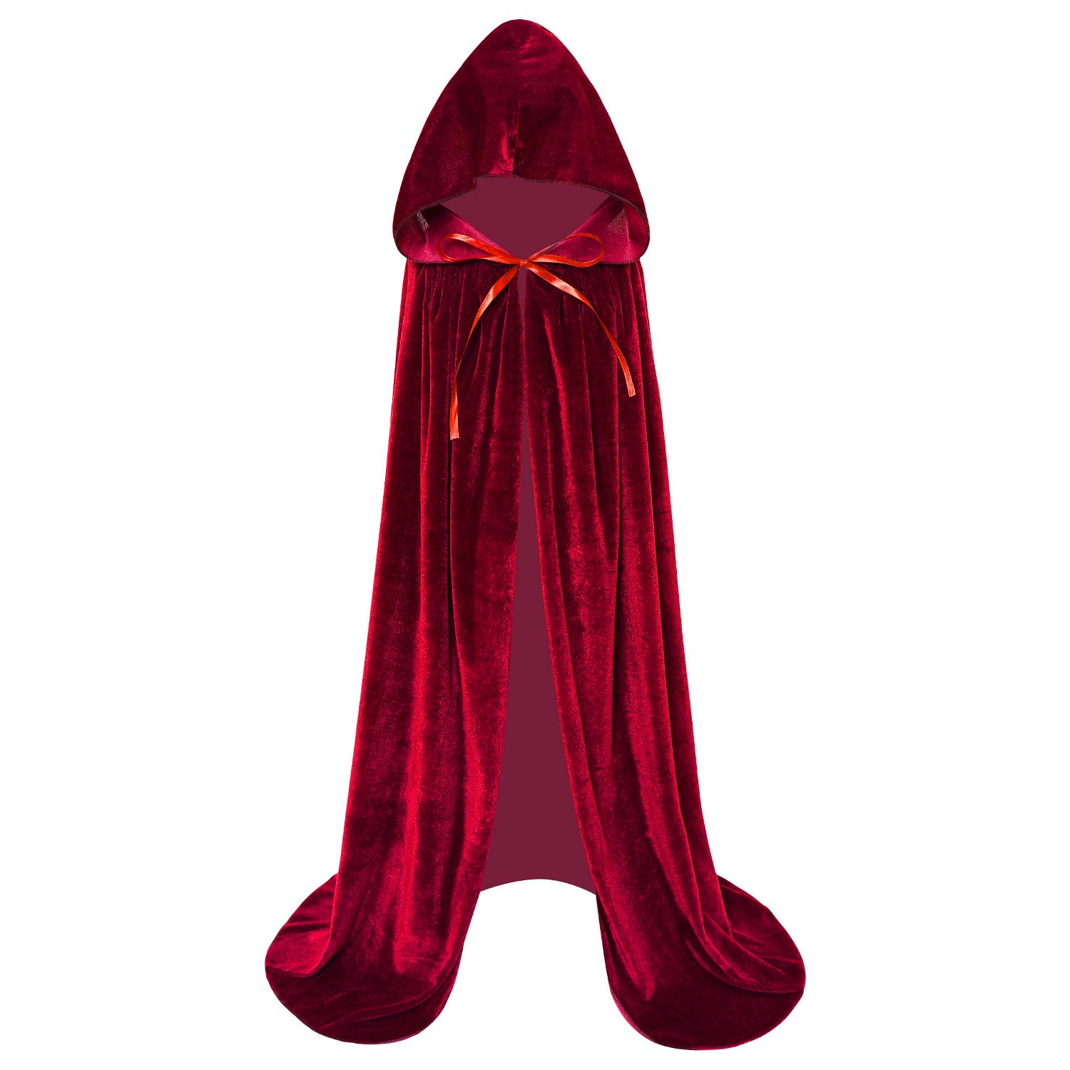 Makroyl Kids Velvet Hooded Cloak Cape Perfect for Halloween,Christmas,School Plays,Wizard,Elf,Fairy,Cosplay & Fancy Dress Costumes (Wine red, Small)
