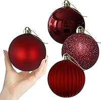 Vista 131 de Esferas de Navidad plateadas grandes de 4 pulgadas, inastillables, adornos colgantes para árbol de Navidad, cumpleaños, Halloween, fiestas