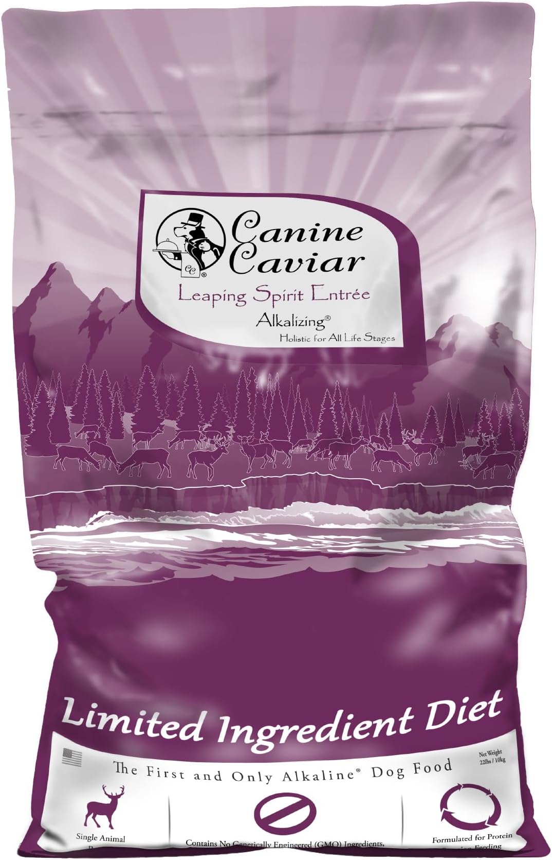 Canine Caviar - Leaping Spirit: Venison & Pearl Millet Alkaline Dry Dog Food, Limited Ingredients, Gluten-Free, Based on Science & Research, Veterinary Alternative Diet (22 Pound Bag)