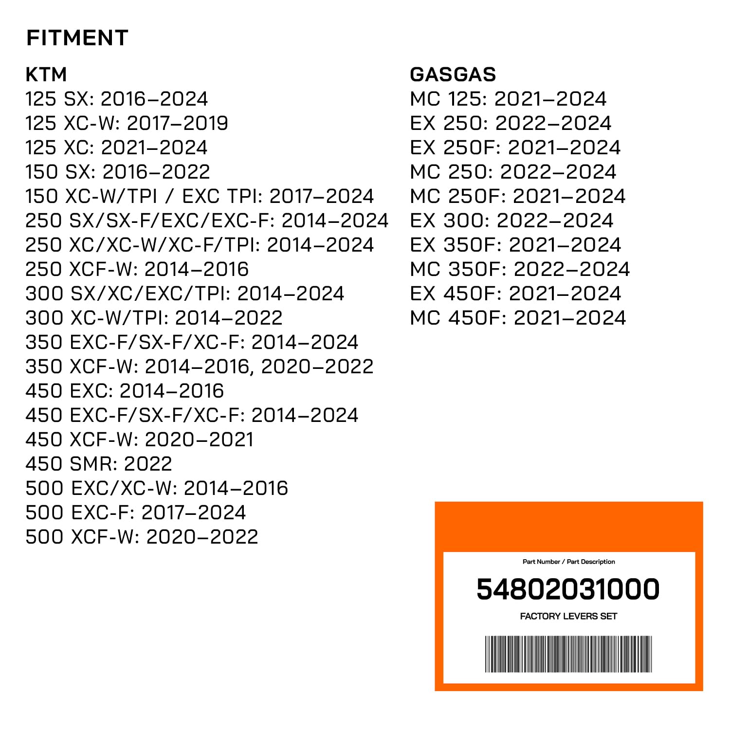 Juego de palancas de embrague y freno delantero plegable compatible con KTM Husqvarna 350 450 SX SXR SXF XCF XCFW XCW EXC 125 150 200 250 300 350 500 SX XC EXC XCW SXF XCF EXC (seis días)