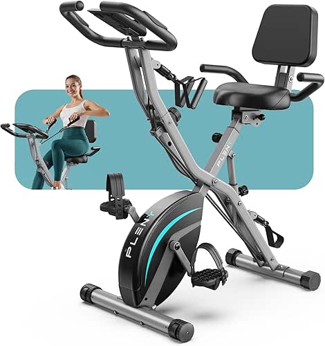Pleny Folding Exercise Bike, 5 IN 1 Stationary Bikes for