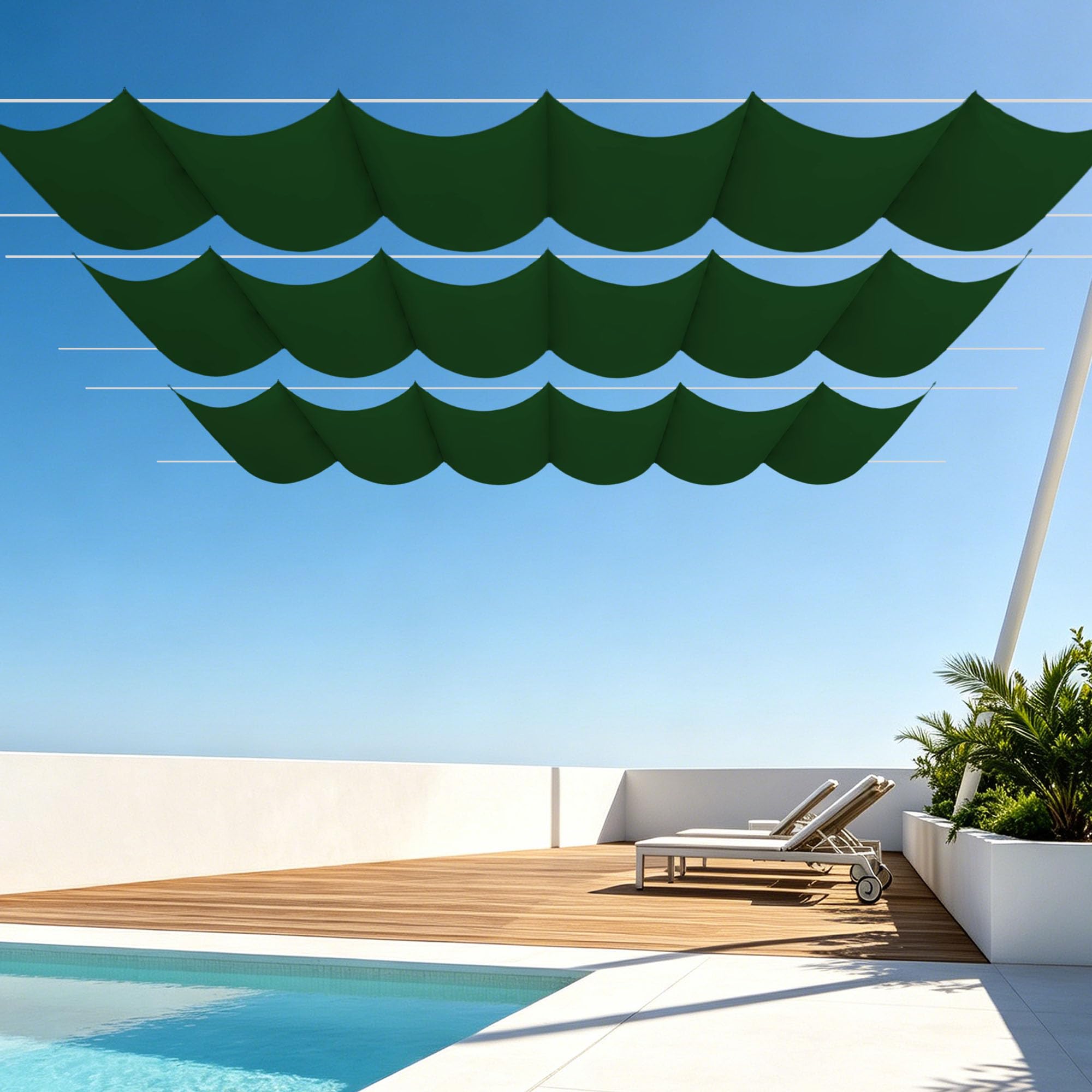 Toile ombrage exterieur vague 200 x 320 cm imperméable pour bâche terrasse et jardin