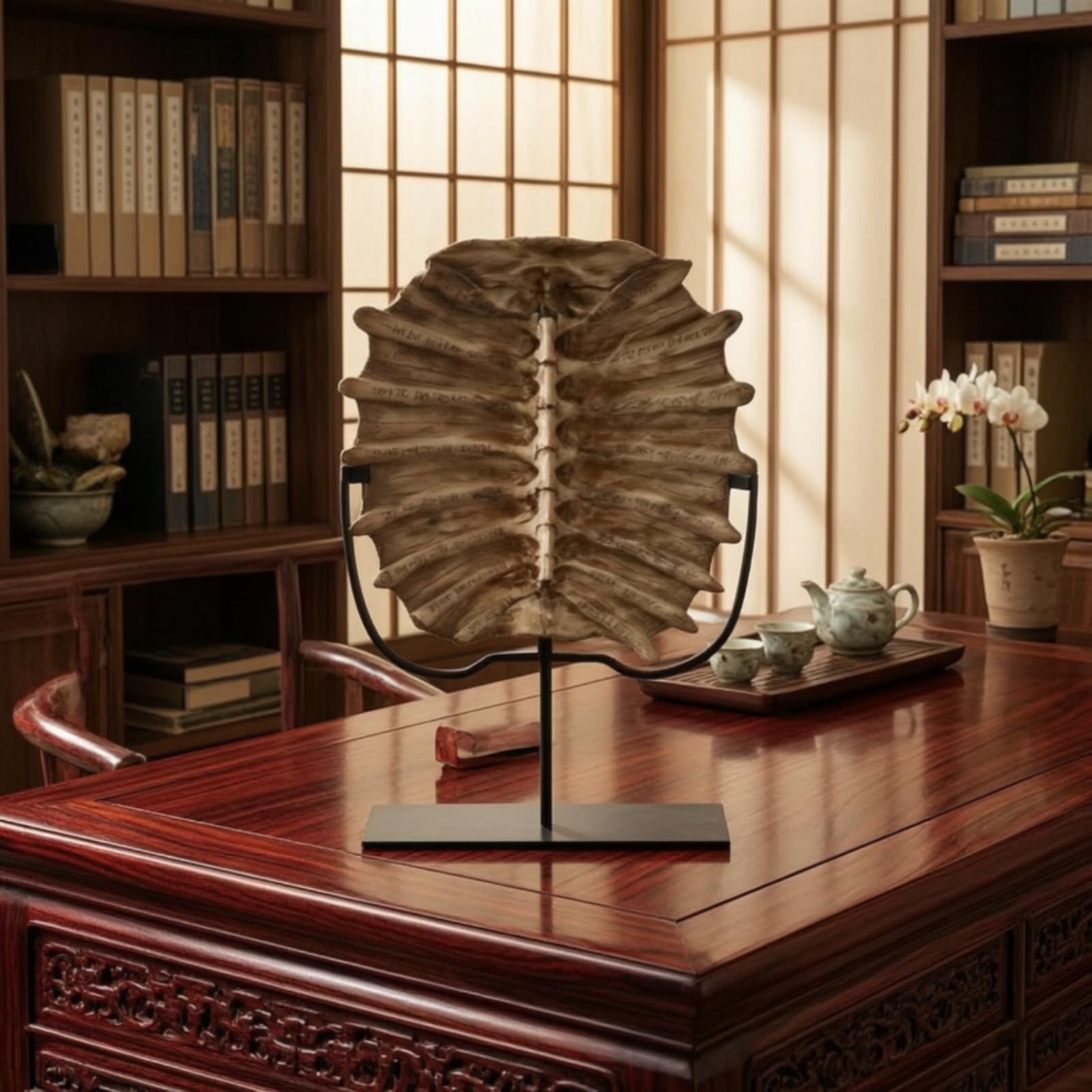 Adorno con Soporte Estilo Chino Pieza Exhibición Envejecido coración para Salón, Estudio
