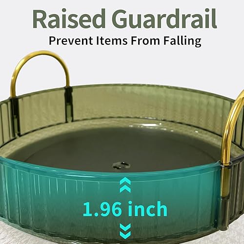 Miniatura 5 de Organizador de maquillaje giratorio de 360 grados para tocador, organizadores de cuidado de la piel de 2 niveles de gran capacidad, organizador de