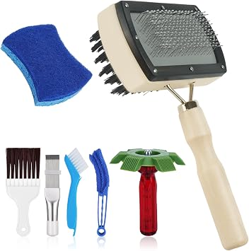 7 PCS Different Air Conditioner Fin Cleaner kit, Brush Condenser Ac Coil Cleaner Air Refrigerator Fin Cleaner Evaporator Radiator Repair Clean Tool Beige