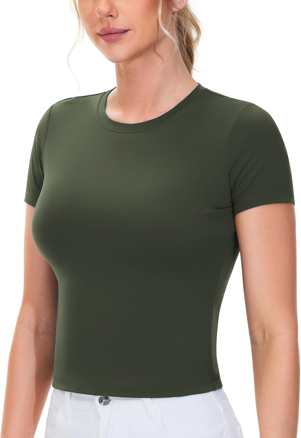 THE GYM PEOPLE Women's Workout Tops Short Sleeve Slim Fit Breathable Athletic Yoga Running Casual Basic Tee Shirts - Image 2