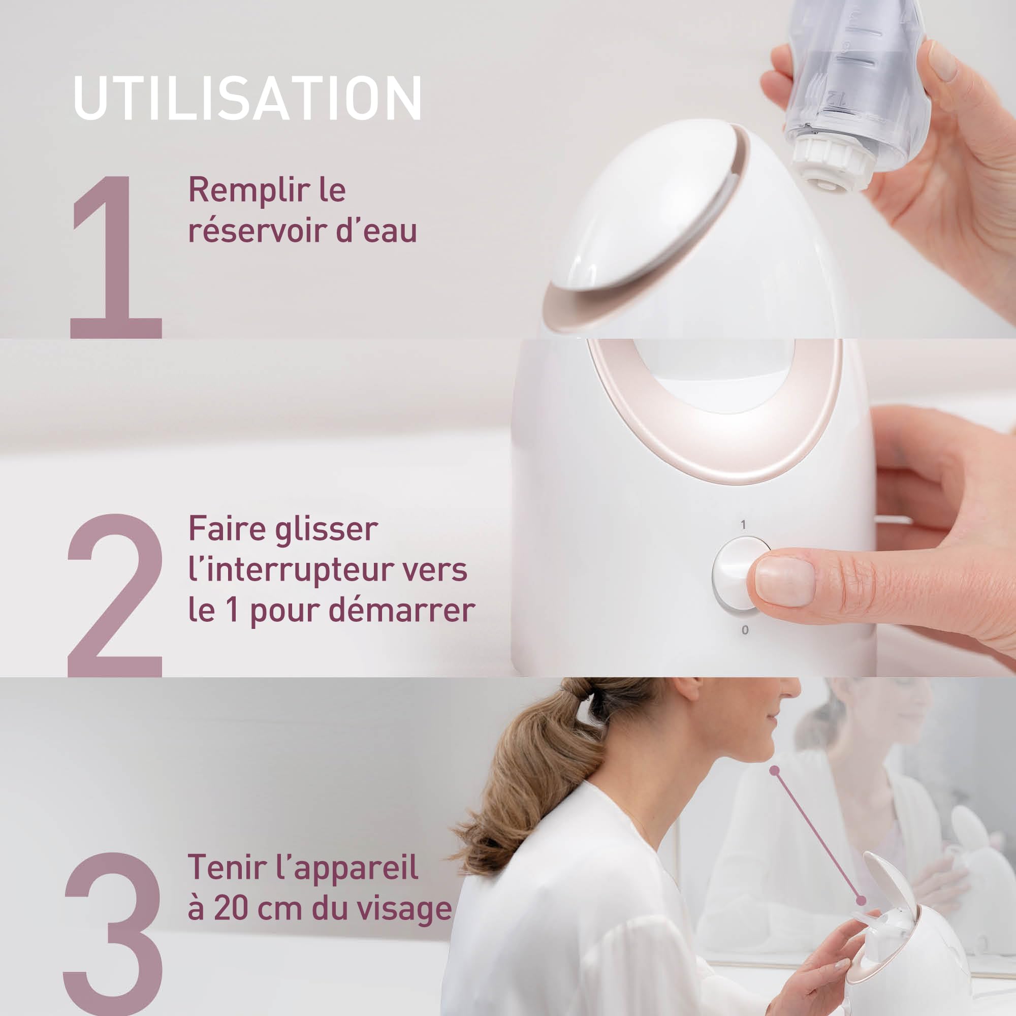 Panasonic EH-XS01-N503 | Soin thermal du visage, Sauna, Vapeur nano-ionique, Programmes 3, 6 ou 12 minutes