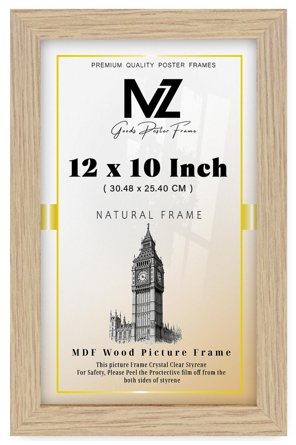 Mz Goods Oak | Mdf Picture Frame (30.48 X 25.40 Cm) 304.8 X 254 Mm For Sketch Art, Watercolor Paintings & Home Interiors, Mdf Build, Easy Wall Mounting Hooks [ ]