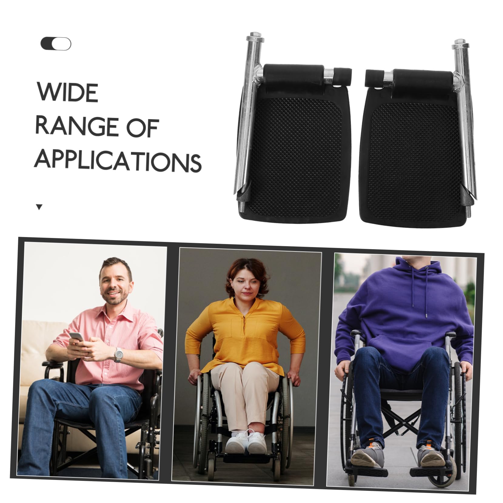 Happyyami Reposapiés Reemplazables para Sillas de Ruedas Pedales de Aluminio Ligero Accesorios para Reposapiés Instalación Rápida y Soporte Ergonómico para Usuarios de Sillas de Ruedas