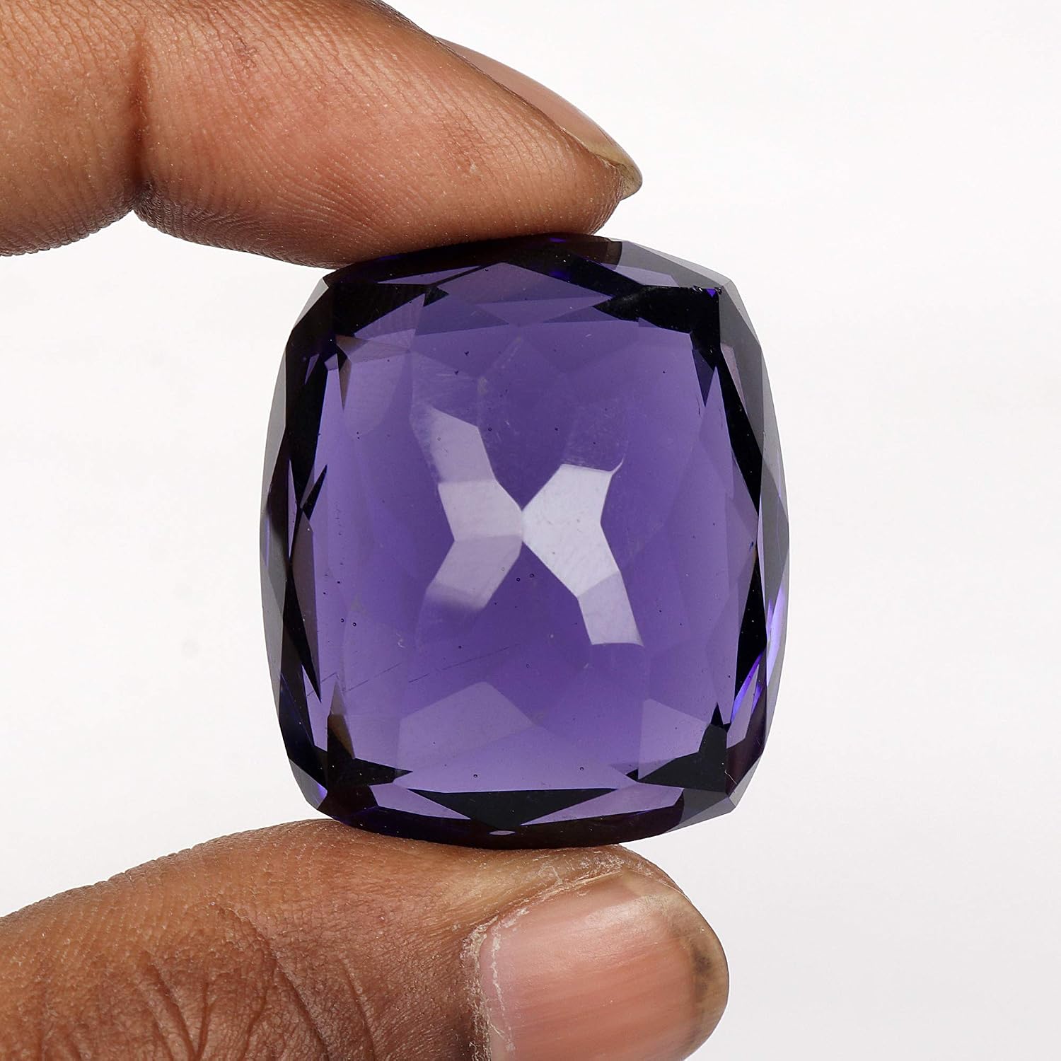 Real-Gems 93.20 Ct Violet Amethyst Cushion Shaped Loose Gemstone