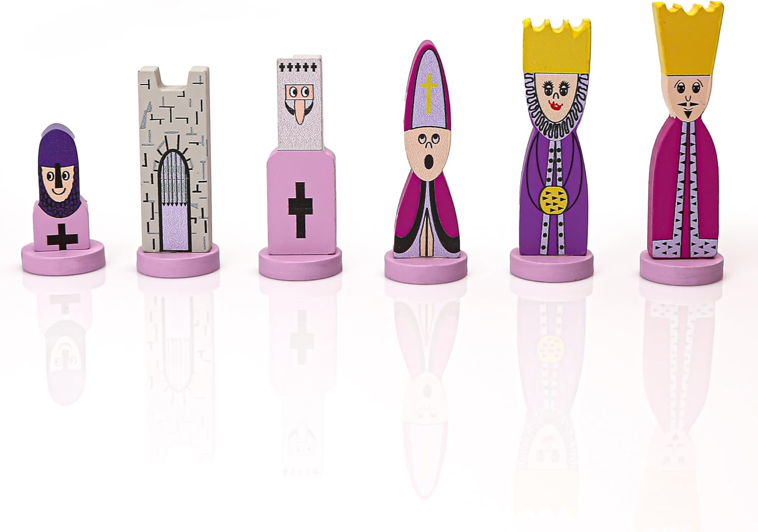 Pink Chess Set Wooden with Board Educational Adults, Cartoon Board Game Cute