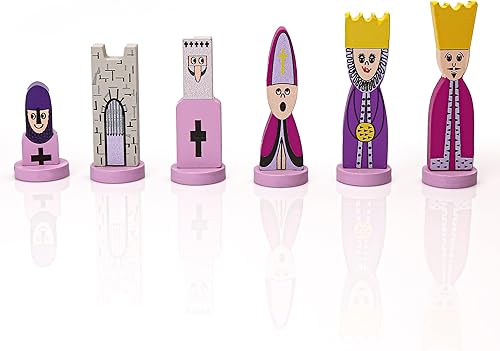 Miniatura 5 de Juego de ajedrez rosa de madera con tablero educativo para adultos, juego de mesa de dibujos animados lindo