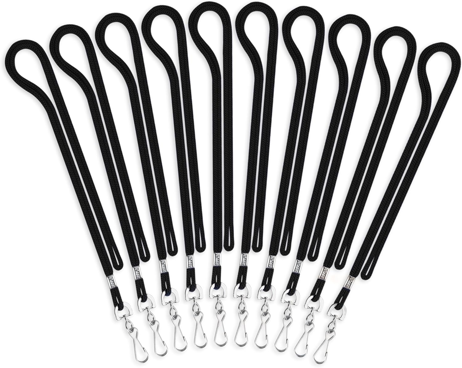 100 Black Lanyards 36 Inch - ID Badge Neck Straps With J-Hook For Office & Events